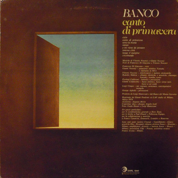Banco Del Mutuo Soccorso - Canto Di Primavera