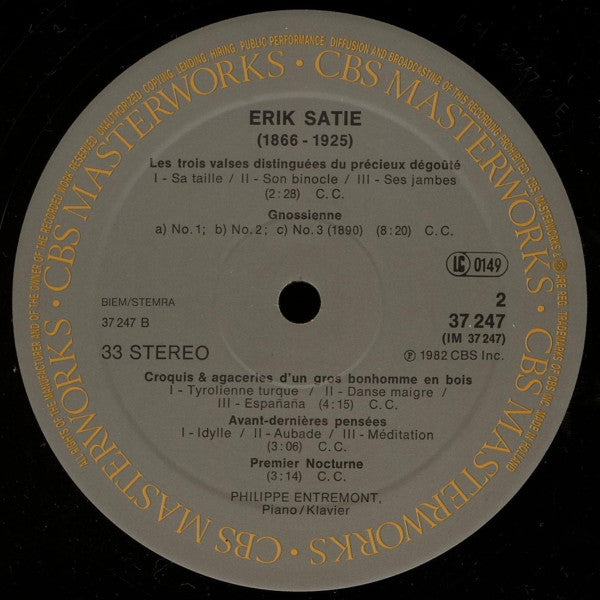 Satie / Entremont – Piano / Klavier