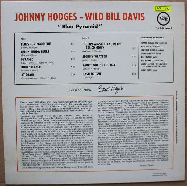 Johnny Hodges, Wild Bill Davis – Blue Pyramid