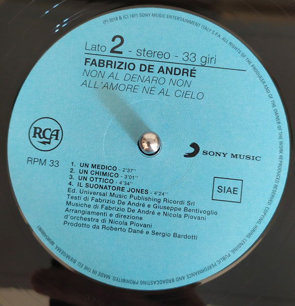 Fabrizio De André - Non Al Denaro Non All'Amore Nè Al Cielo (nuovo)