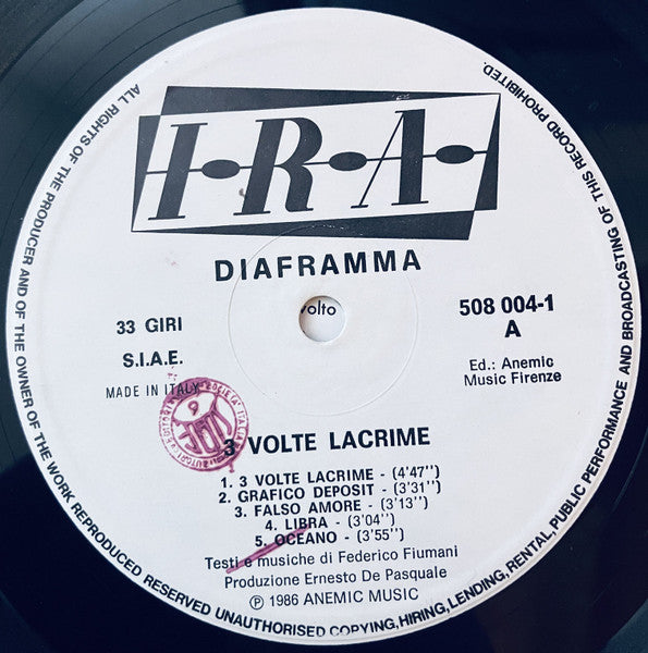 Diaframma - 3 Volte Lacrime