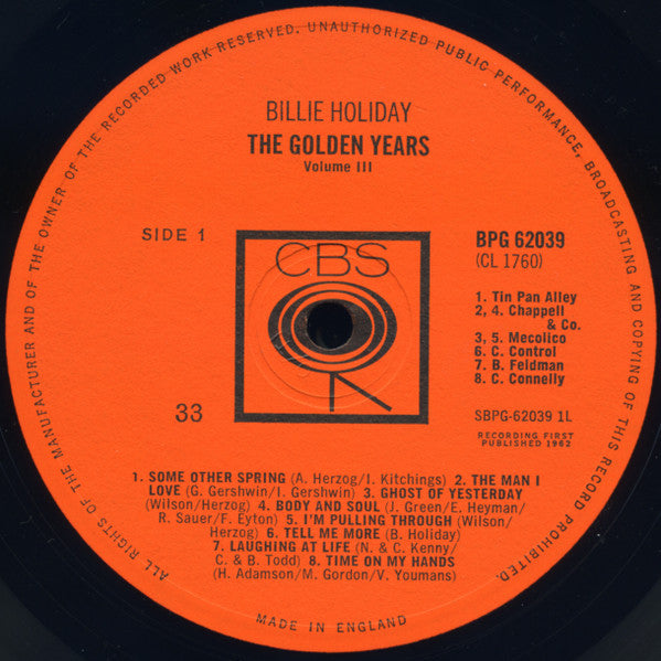 Billie Holiday - The Golden Years Volume Three