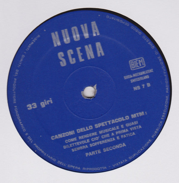 Nuova Scena – Canzoni Dello Spettacolo Mtm: Come Rendere Musicale E Quasi Dilettevole Ciò Che A Prima Vista Sembra Sofferenza E Fatica