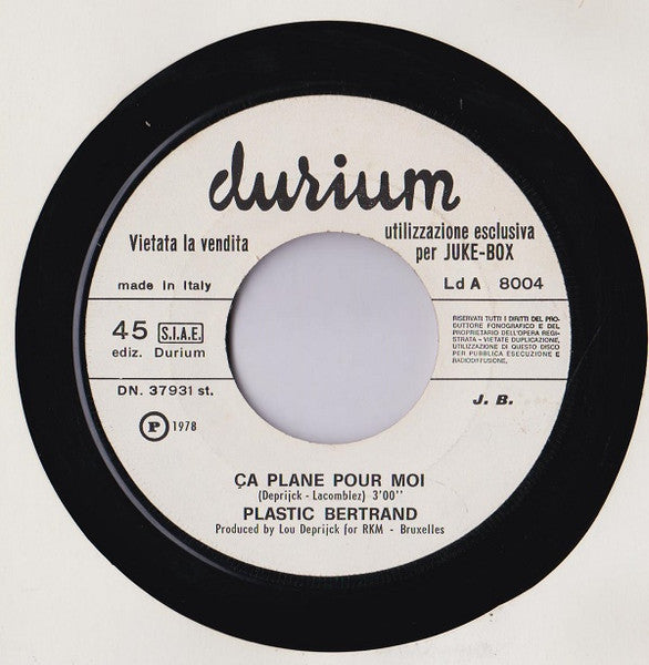 Plastic Bertrand / Pattie Brooks – Ça Plane Pour Moi / Don't Make Me Wait - (7"- juke box)