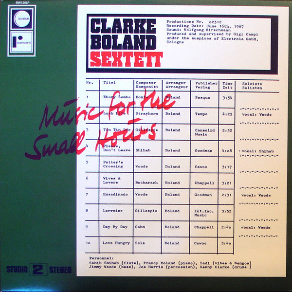 Clarke Boland Sextett – Music For The Small Hours