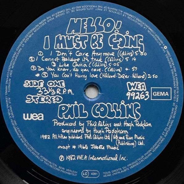 Phil Collins - Hello, I Must Be Going!