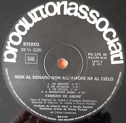 Fabrizio De André - Non Al Denaro Non All'Amore Nè Al Cielo