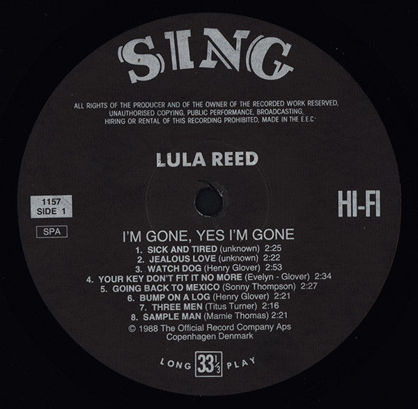 Lula Reed - I'm Gone, Yes I'm Gone
