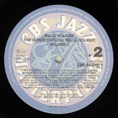 Billie Holiday - The Quintessential Billie Holiday Volume 2