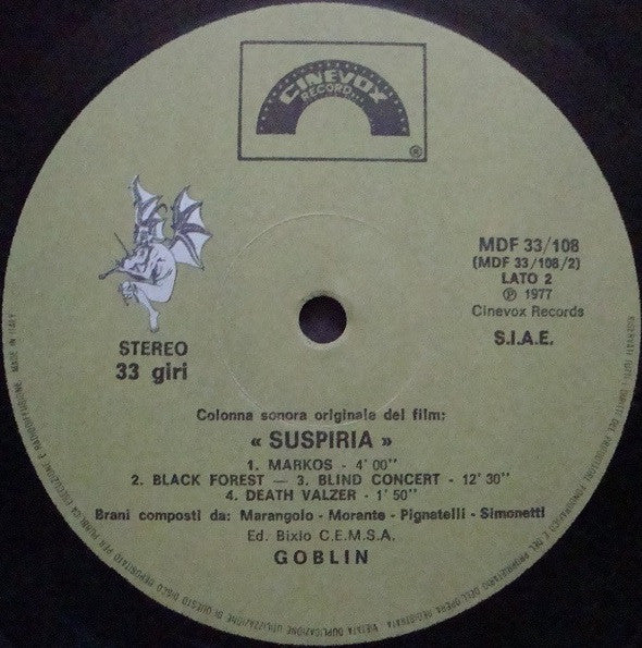 Goblin - Suspiria (Musiche Dalla Colonna Sonora Originale Del Film)