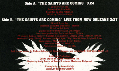 U2 And Green Day ‎– The Saints Are Coming (7")