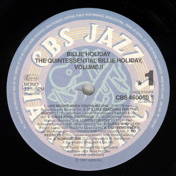 Billie Holiday - The Quintessential Billie Holiday Volume 2