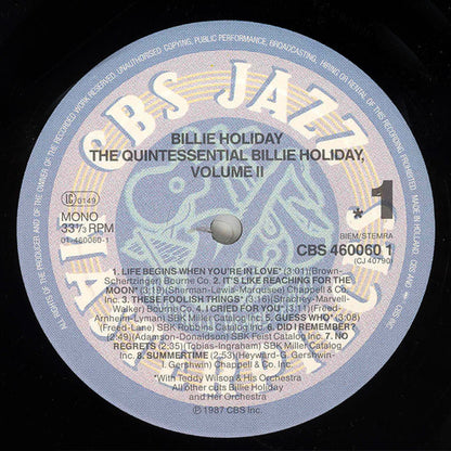 Billie Holiday - The Quintessential Billie Holiday Volume 2