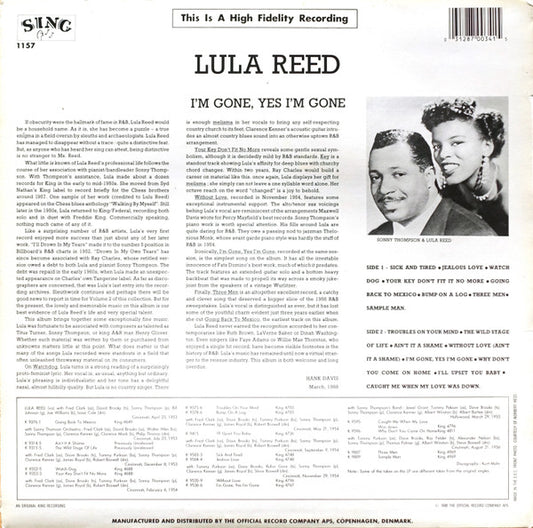 Lula Reed - I'm Gone, Yes I'm Gone