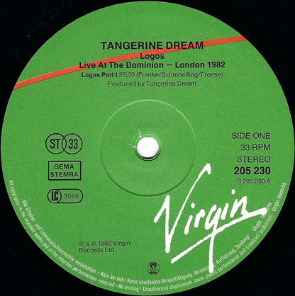 Tangerine Dream - Logos - Live At The Dominion London 1982