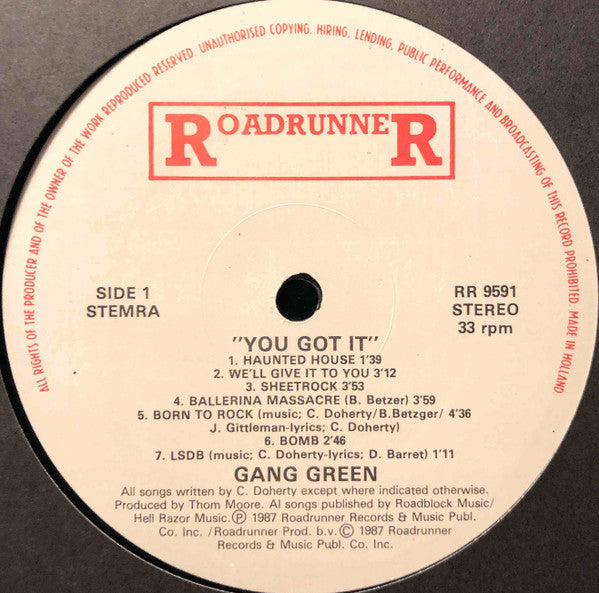 Gang Green - You Got It