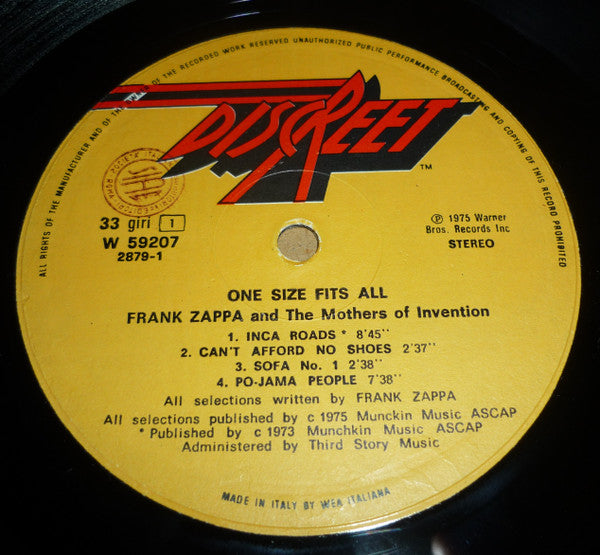 Frank Zappa - One Size Fits All