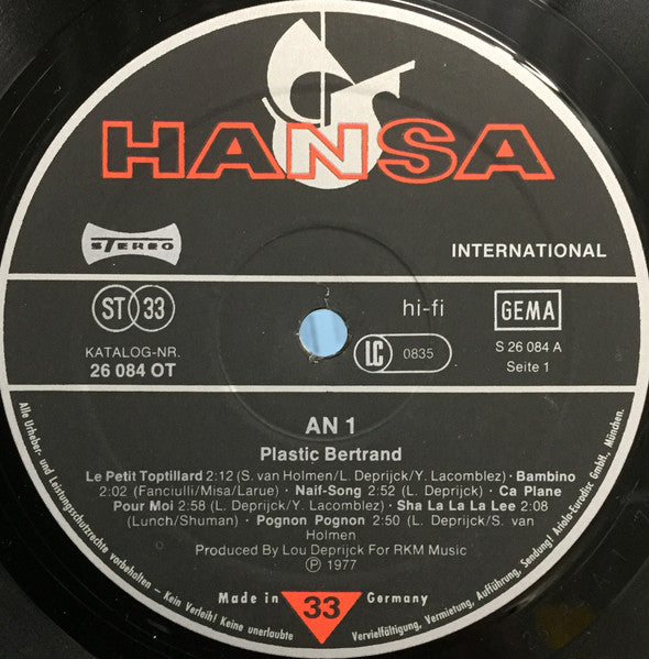 Plastic Bertrand - An 1