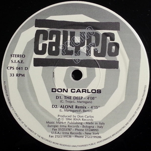 Don Carlos - Aqua (SOLO DISCO 3)