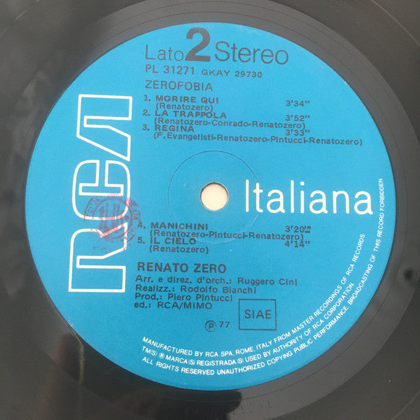 Renato Zero - Zerofobia