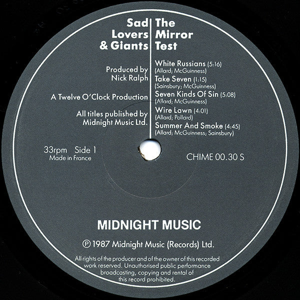 Sad Lovers And Giants - The Mirror Test