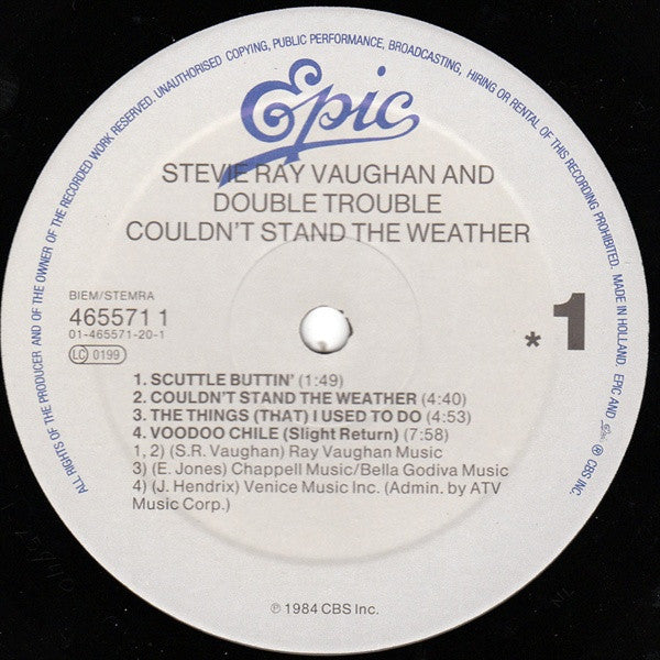 Stevie Ray Vaughan & Double Trouble - Couldn't Stand The Weather