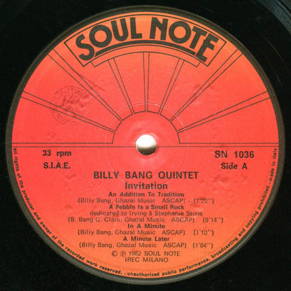 Billy Bang Quintet - Invitation