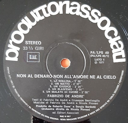 Fabrizio De André - Non Al Denaro Non All'Amore Nè Al Cielo