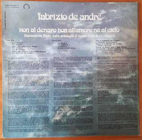 Fabrizio De André - Non Al Denaro Non All'Amore Nè Al Cielo