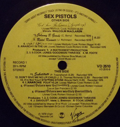 Sex Pistols - The Great Rock 'N' Roll Swindle