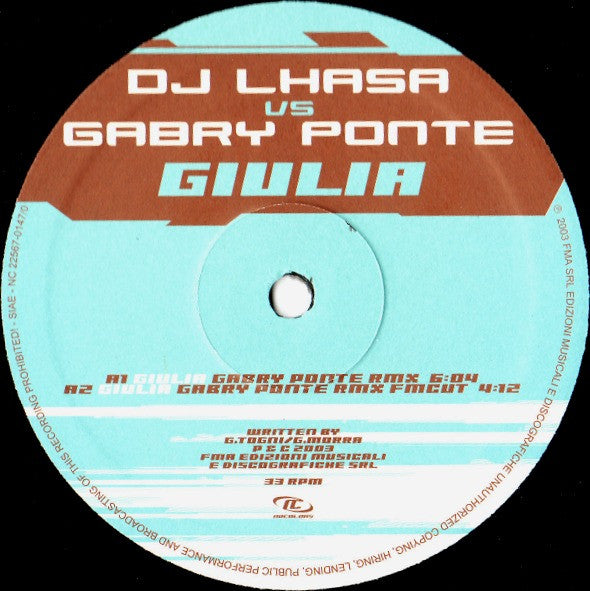 DJ Lhasa Vs Gabry Ponte – Giulia