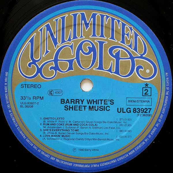 Barry White - Barry White's Sheet Music