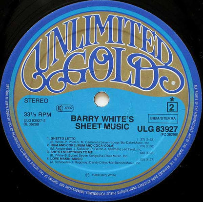 Barry White - Barry White's Sheet Music