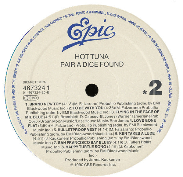 Hot Tuna - Pair A Dice Found
