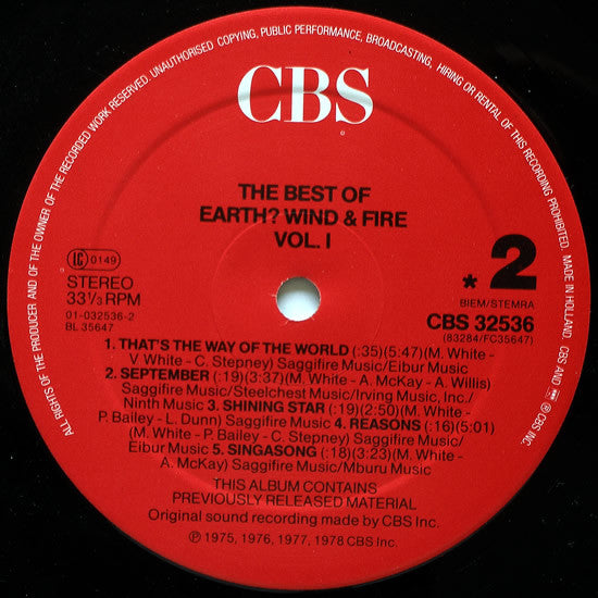 Earth, Wind & Fire - The Best Of Earth, Wind & Fire Vol. I