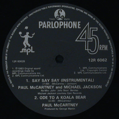 Paul McCartney And Michael Jackson ‎– Say Say Say