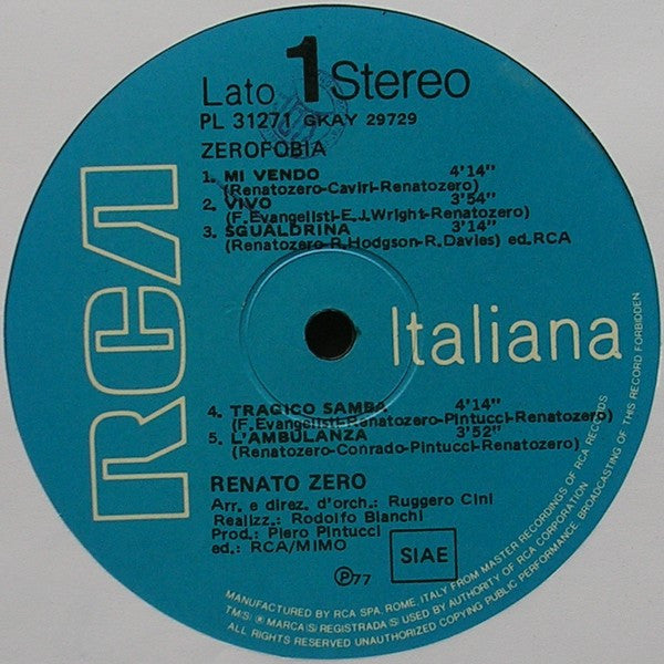 Renato Zero - Zerofobia