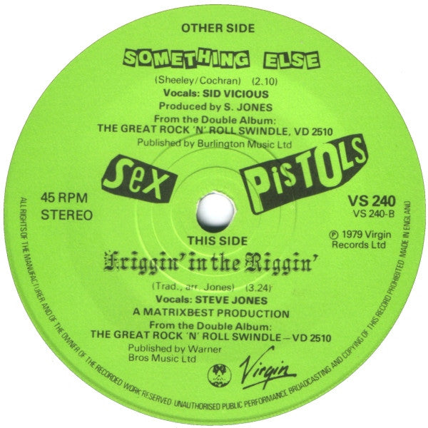 Sex Pistols - Something Else (7")