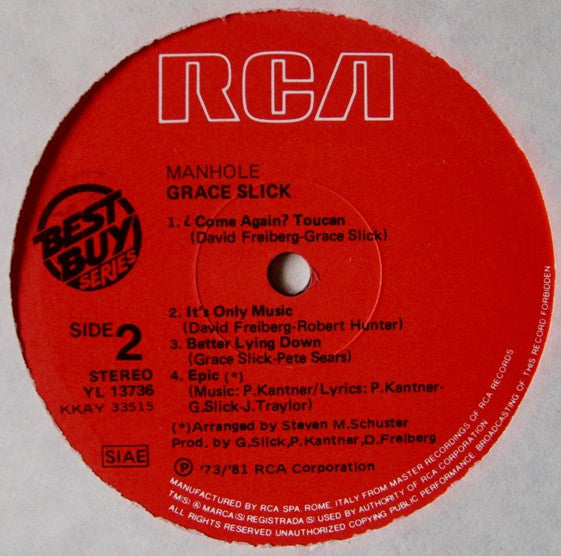 Grace Slick - Manhole