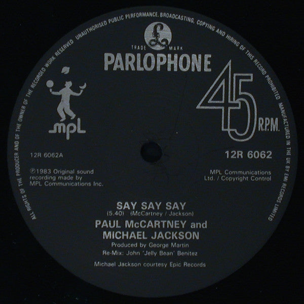 Paul McCartney And Michael Jackson ‎– Say Say Say