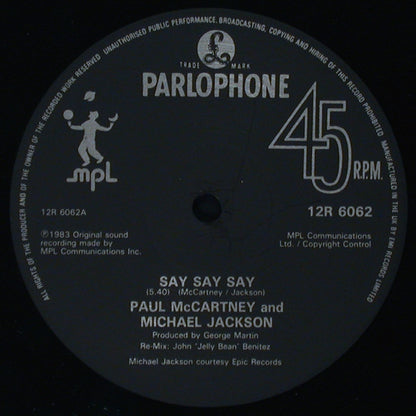 Paul McCartney And Michael Jackson ‎– Say Say Say
