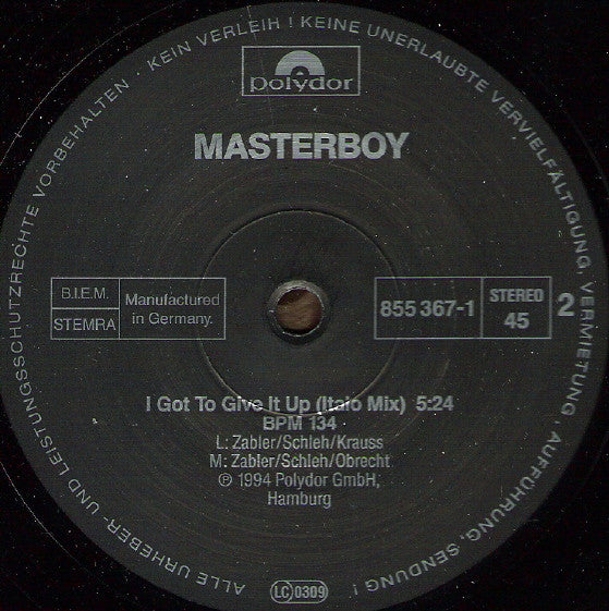 Masterboy - I Got To Give It Up