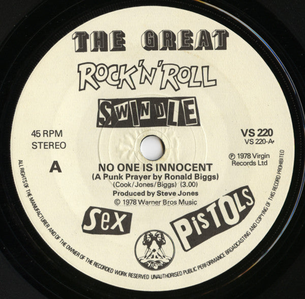 Sex Pistols - No One Is Innocent (A Punk Prayer By Ronald Biggs) / My Way (7")