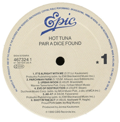 Hot Tuna - Pair A Dice Found