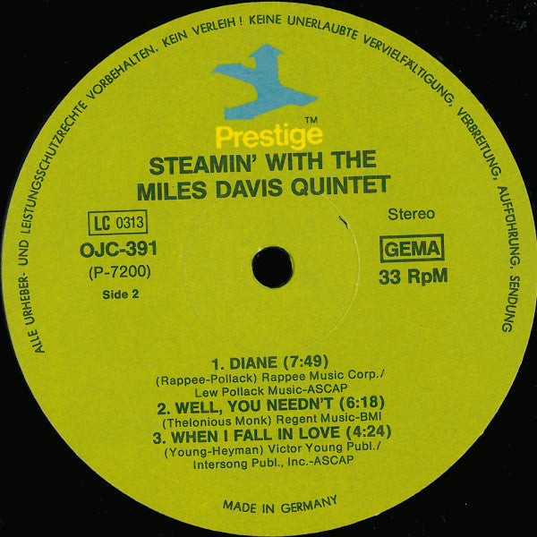 The Miles Davis Quintet - Steamin' With The Miles Davis Quintet