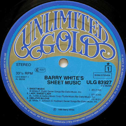 Barry White - Barry White's Sheet Music