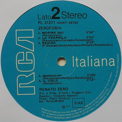 Renato Zero - Zerofobia