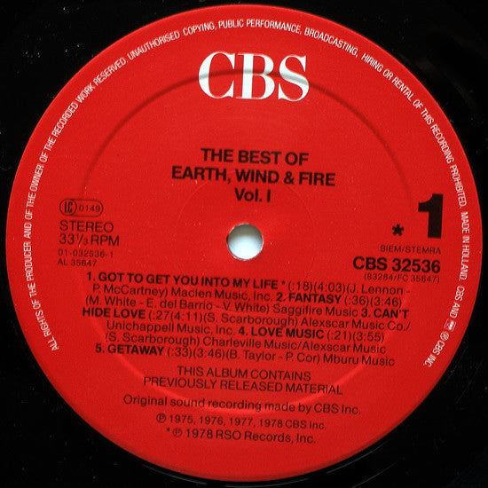 Earth, Wind & Fire - The Best Of Earth, Wind & Fire Vol. I