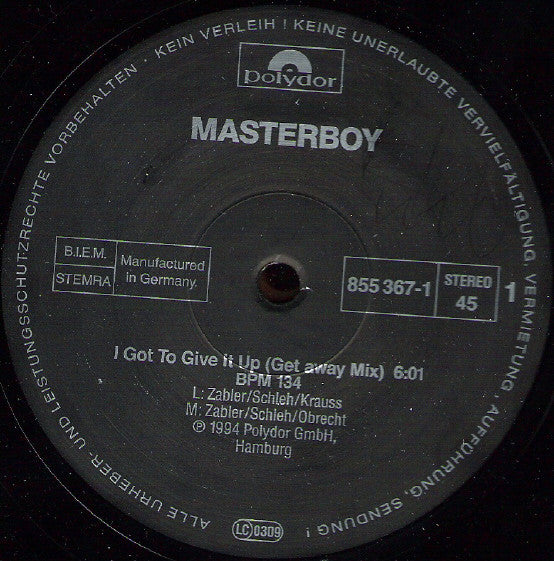 Masterboy - I Got To Give It Up