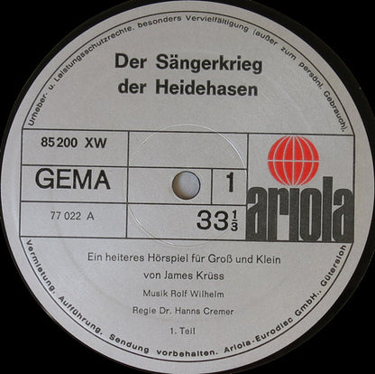 James Krüss - Der Sängerkrieg Der Heidehasen / Arthur Der Träumer
